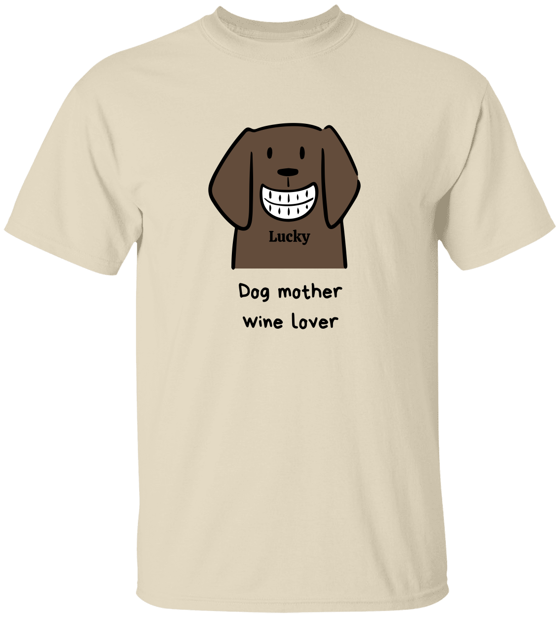 Dog mother wine lover | T-Shirt Personalized with your Pet's Name