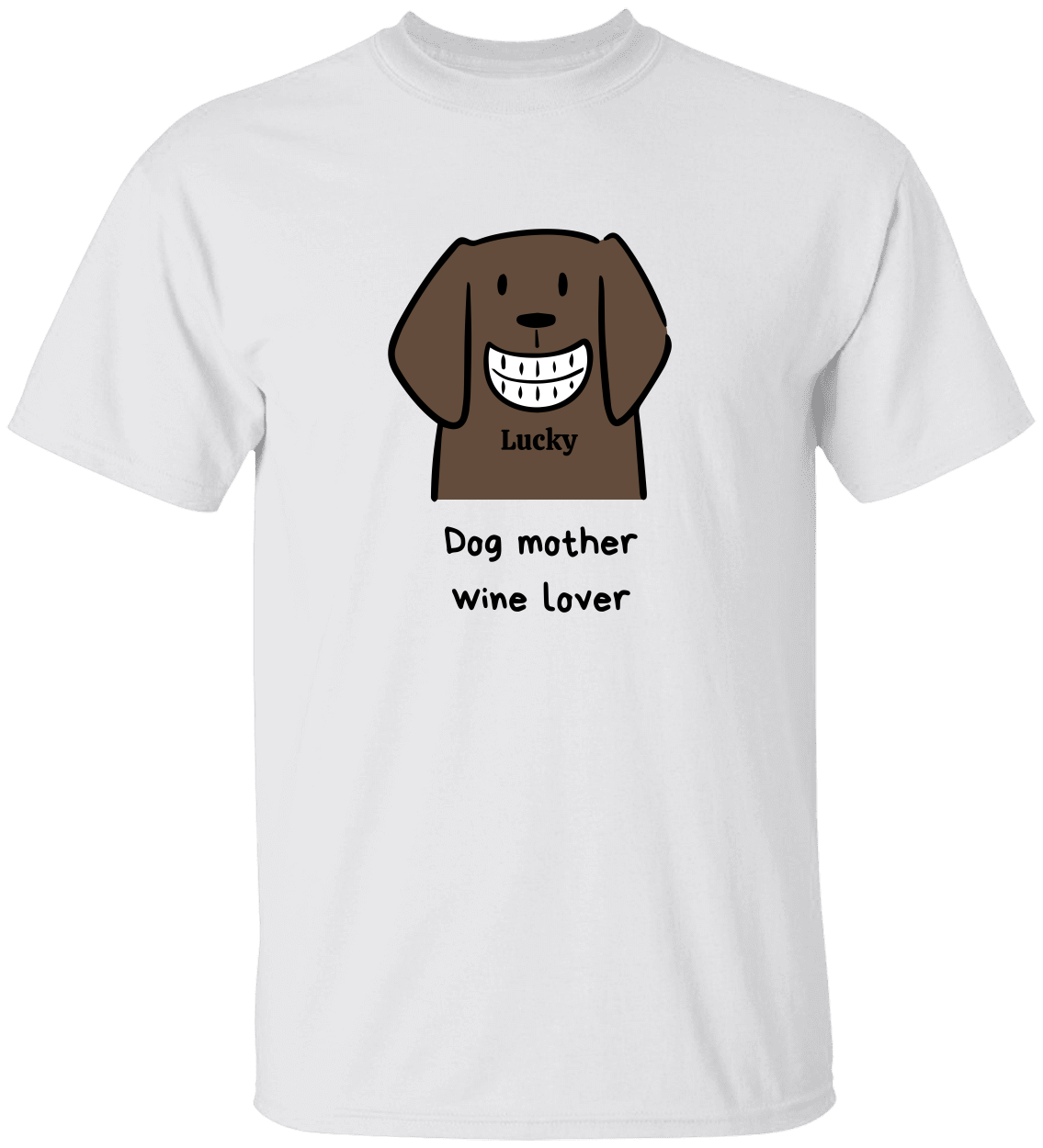 Dog mother wine lover | T-Shirt Personalized with your Pet's Name