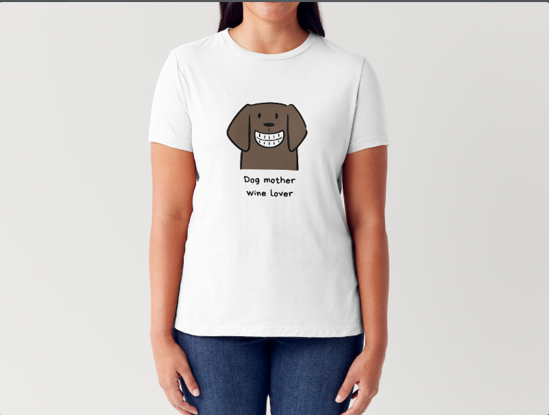 Dog mother wine lover | T-Shirt Personalized with your Pet's Name