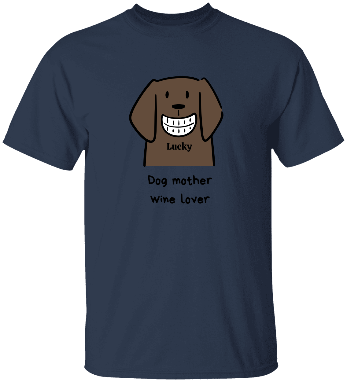 Dog mother wine lover | T-Shirt Personalized with your Pet's Name