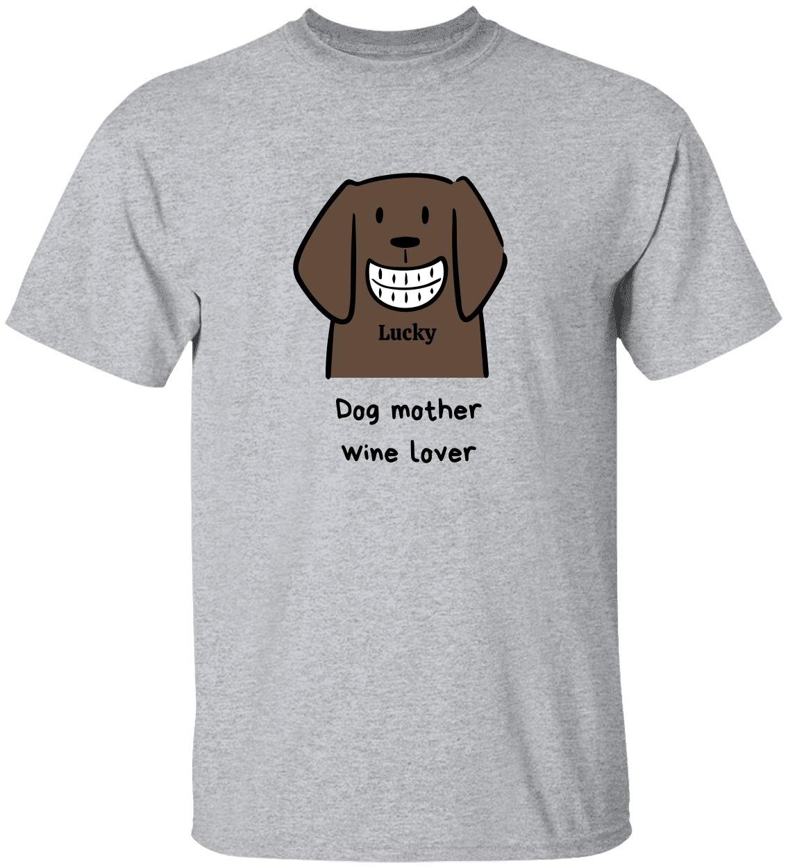 Dog mother wine lover | T-Shirt Personalized with your Pet's Name