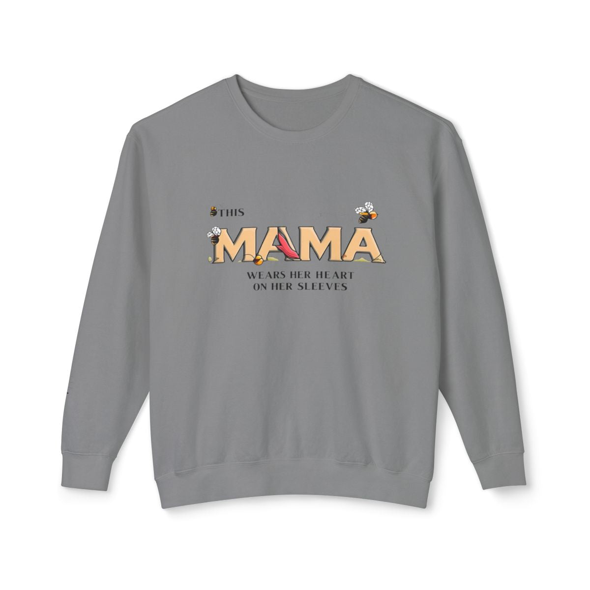 MAMA Wears her Heart on her Sleeves with Personalized Children's Name | Crewneck Sweatshirt