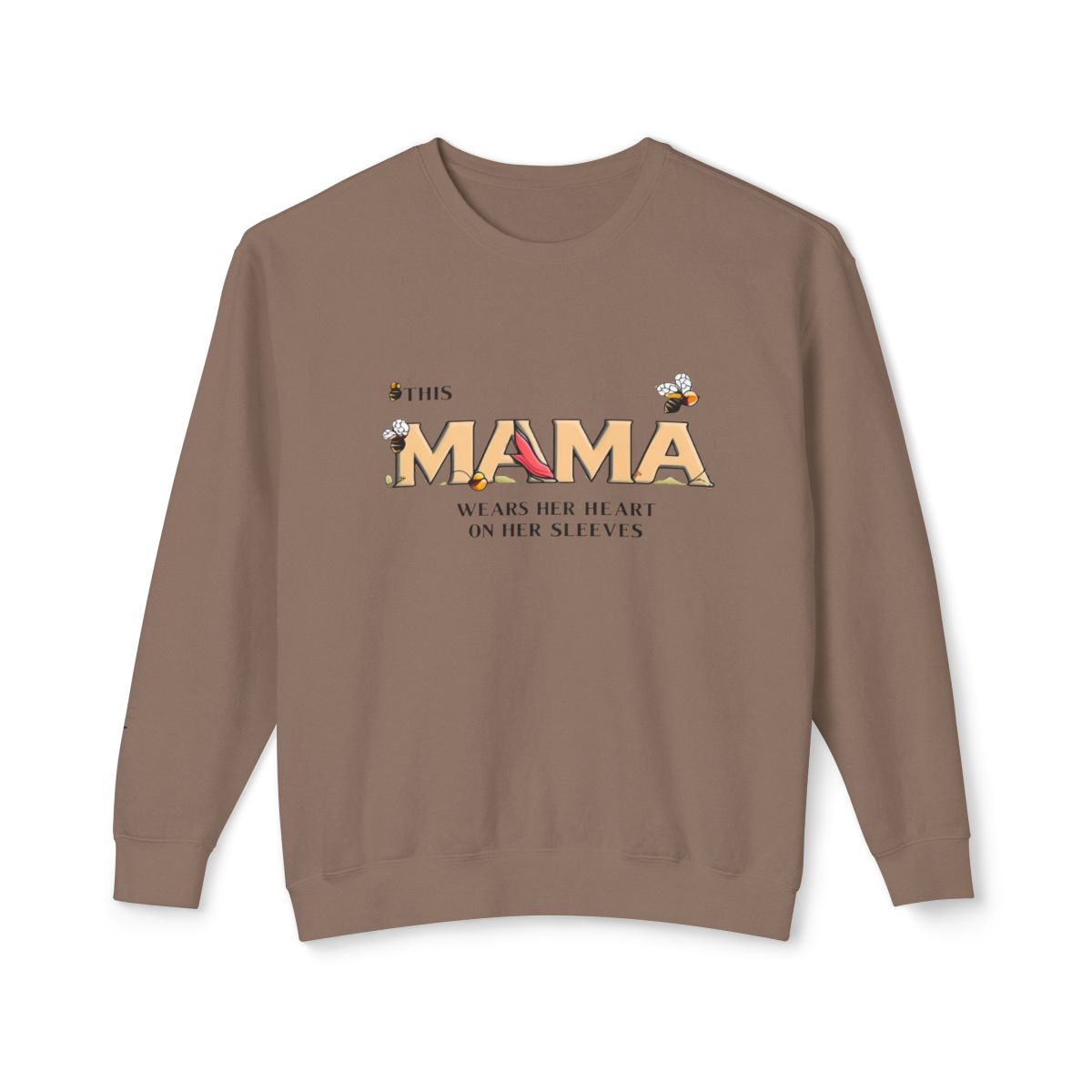 MAMA Wears her Heart on her Sleeves with Personalized Children's Name | Crewneck Sweatshirt