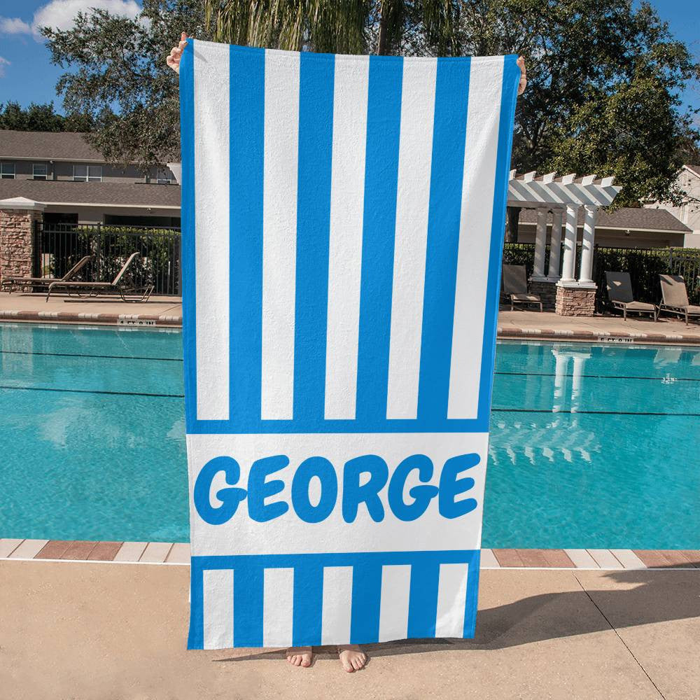 Striped Personalized Beach Towel | Bath Towel | Custom Name