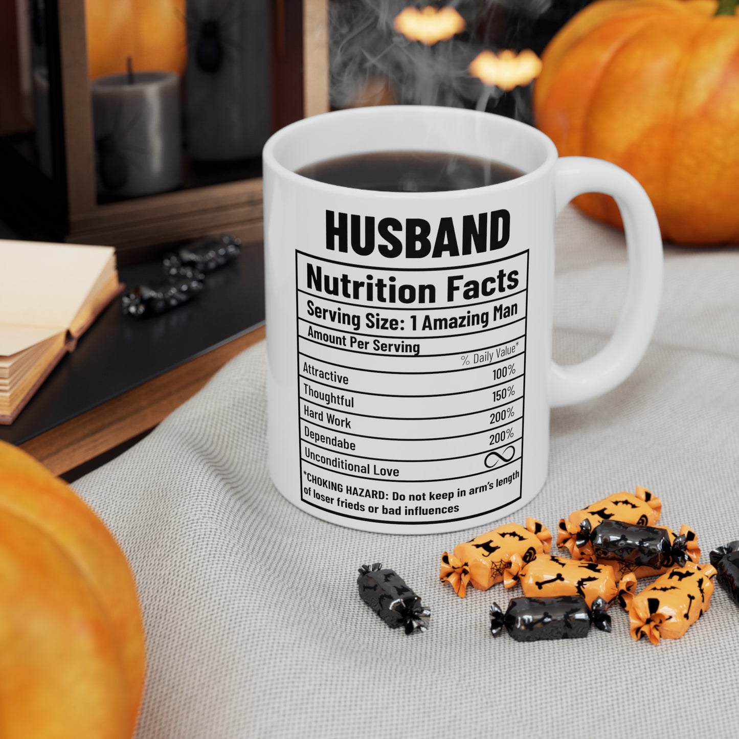 Husband Nutrition Facts Ceramic Mug, 11oz