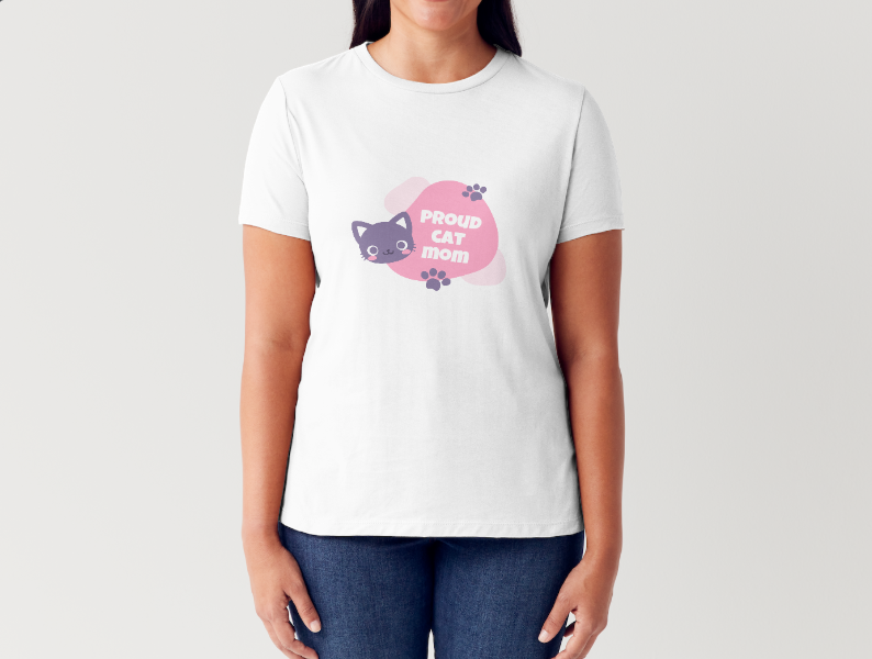 Proud Cat Mom | T-Shirt Personalized with your Pet's Name