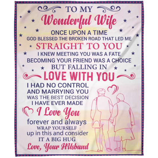 To My Wonderful Wife | I Love You Forever and Always FLM Arctic Fleece Blanket 50x60