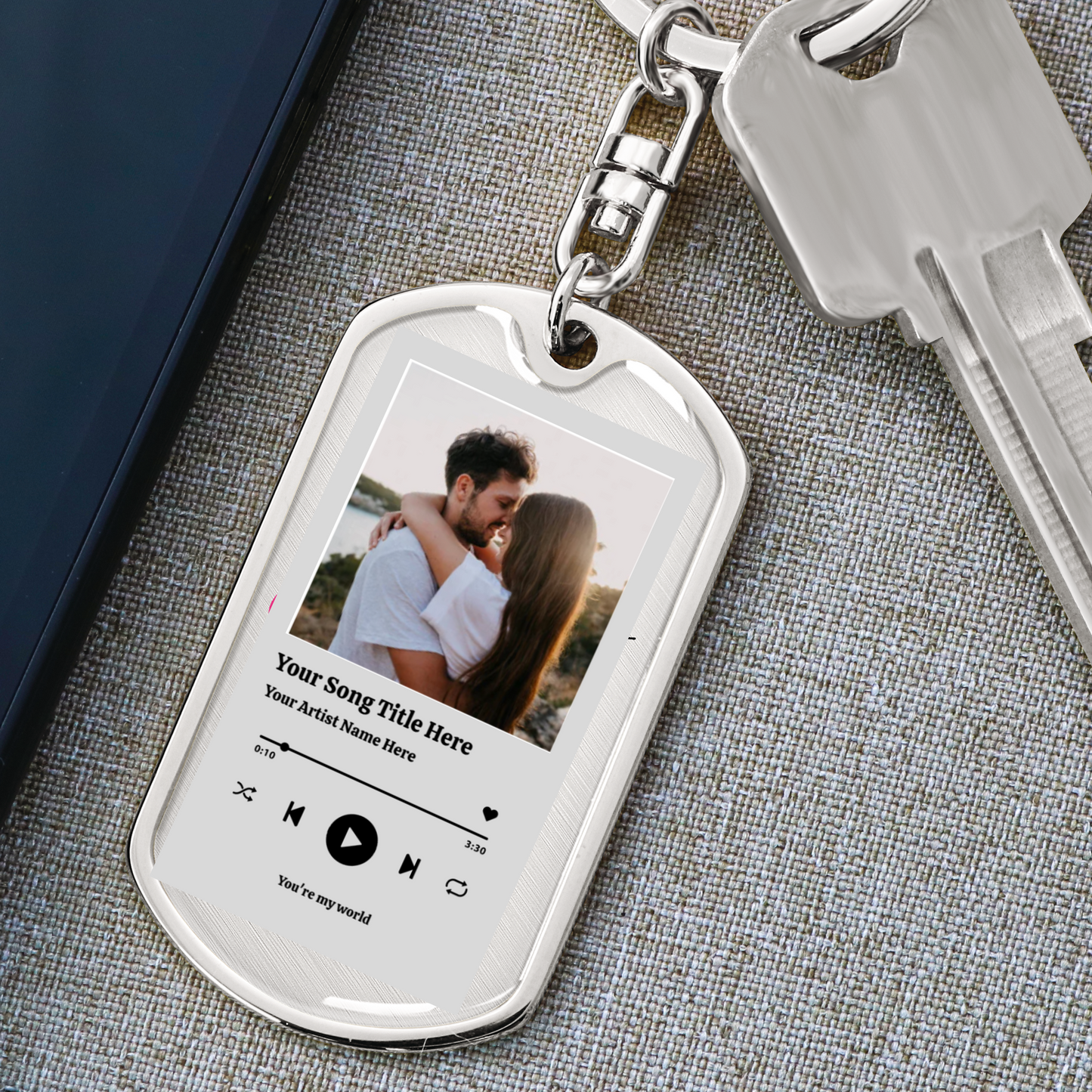 Personalized Music Play Keychain