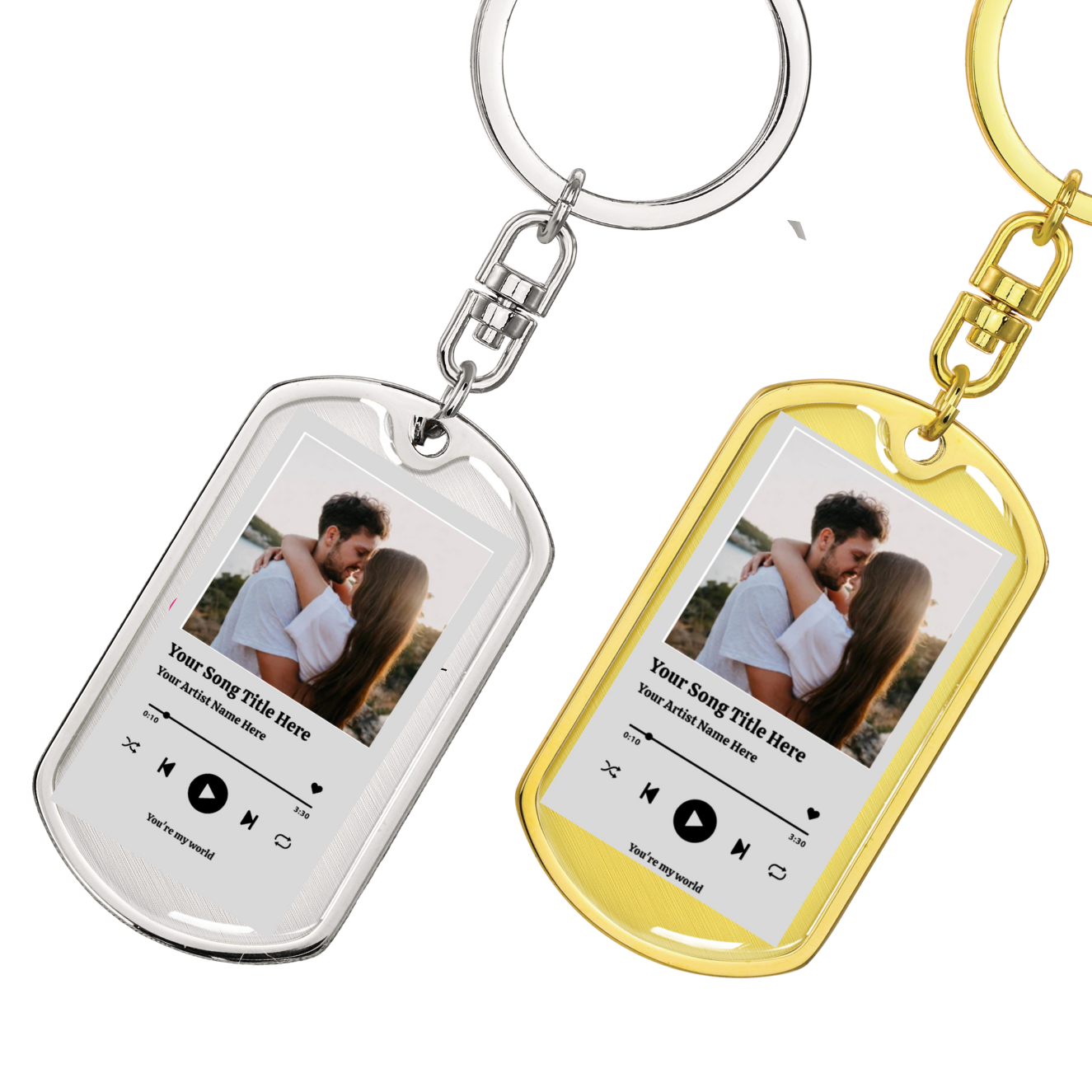 Personalized Music Play Keychain