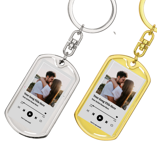 Personalized Music Play Keychain