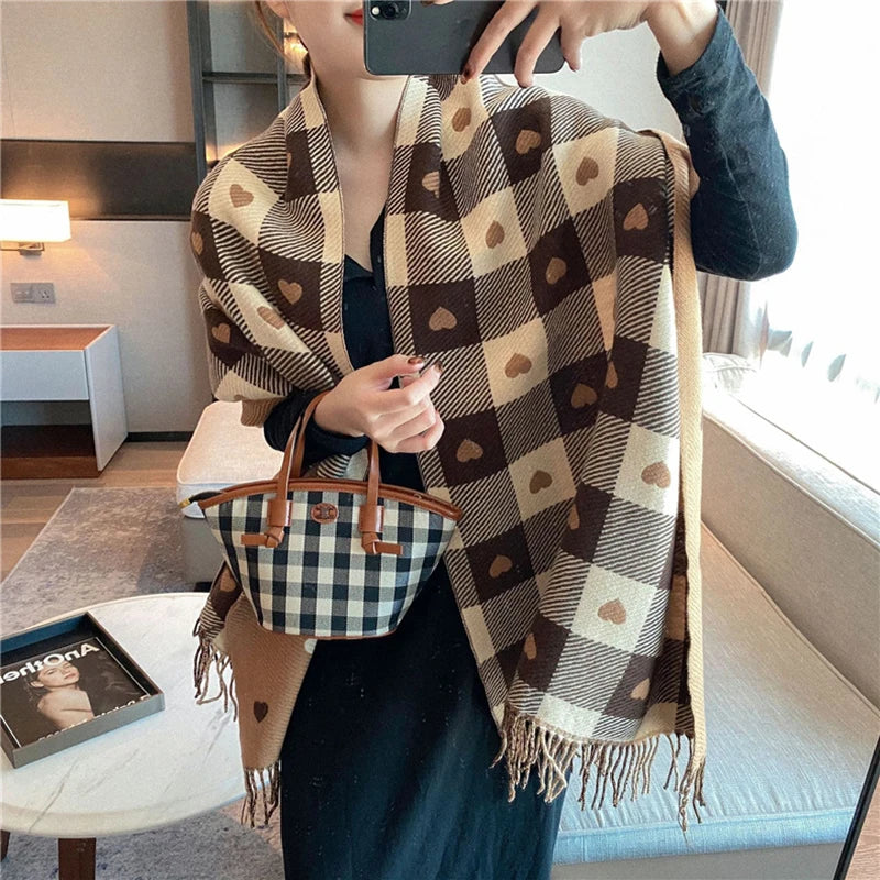 Luxury Plaid Scarf For Women