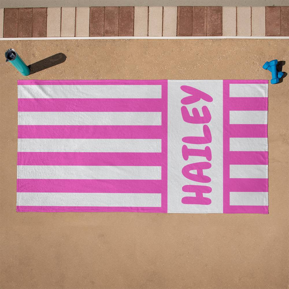 Striped Personalized Beach Towel | Bath Towel | Custom Name