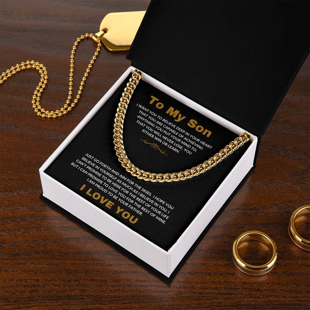 To My Son | I Love You -- Cuban Link Chain