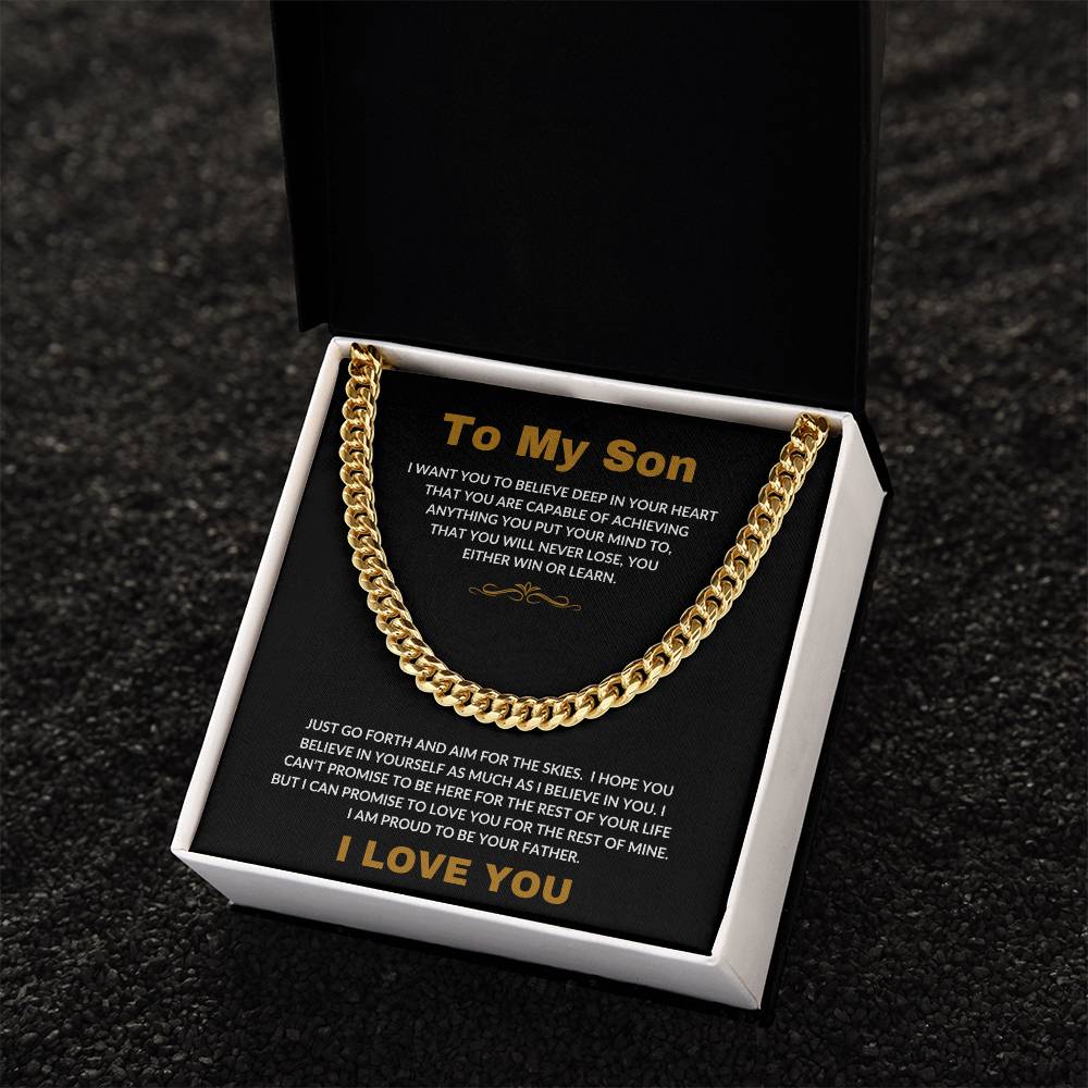 To My Son | I Love You -- Cuban Link Chain