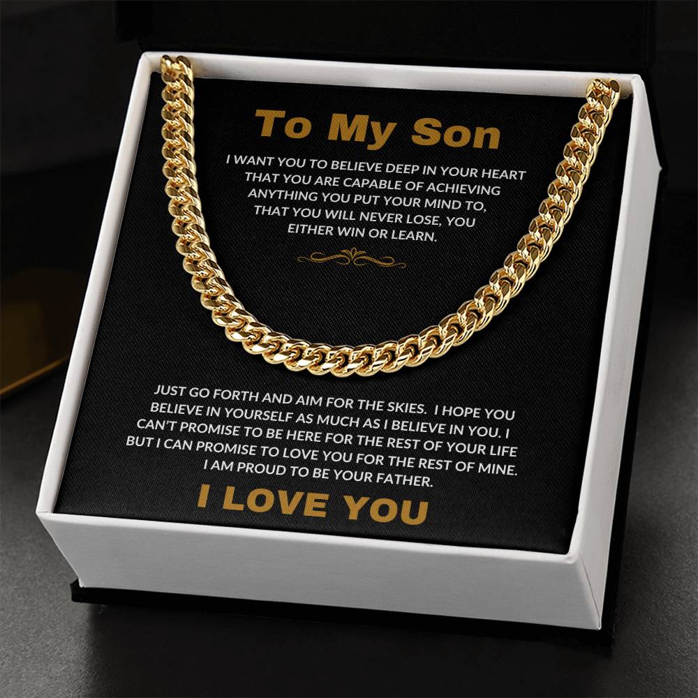 To My Son | I Love You -- Cuban Link Chain