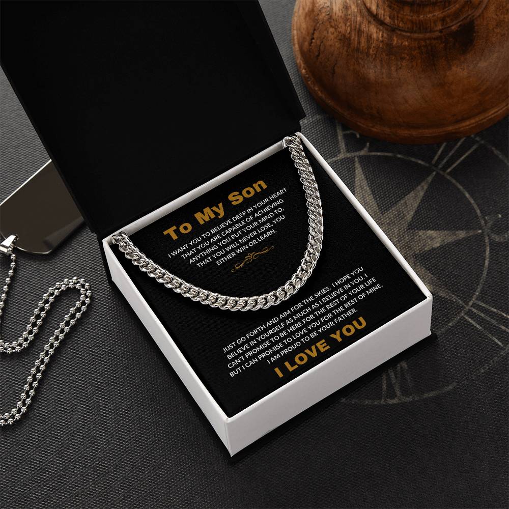 To My Son | I Love You -- Cuban Link Chain