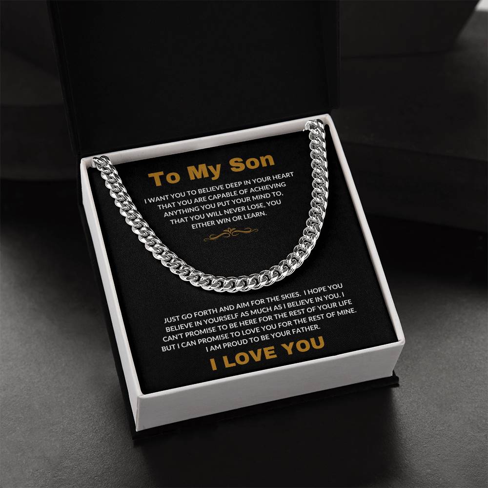 To My Son | I Love You -- Cuban Link Chain