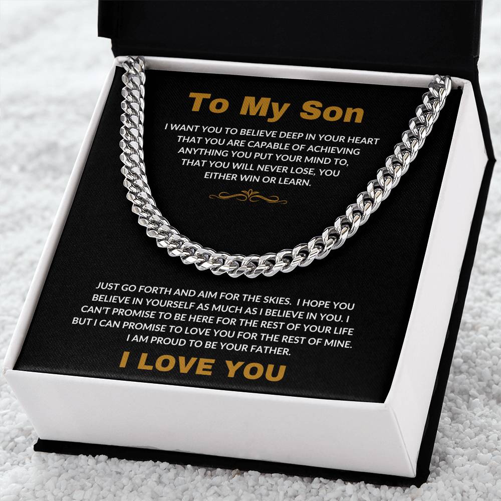 To My Son | I Love You -- Cuban Link Chain