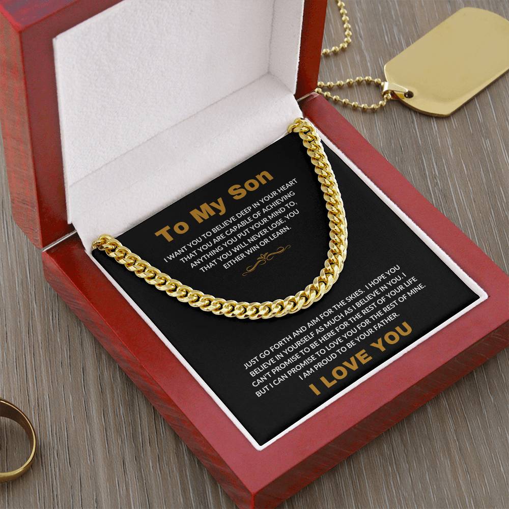 To My Son | I Love You -- Cuban Link Chain