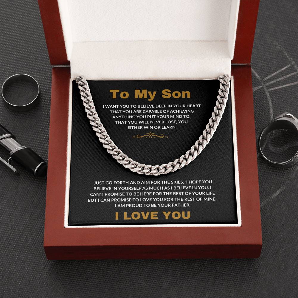 To My Son | I Love You -- Cuban Link Chain