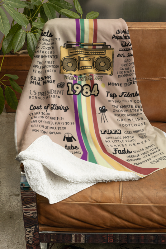 Super Cute 40th Birthday 1984 Premium Sherpa Blanket