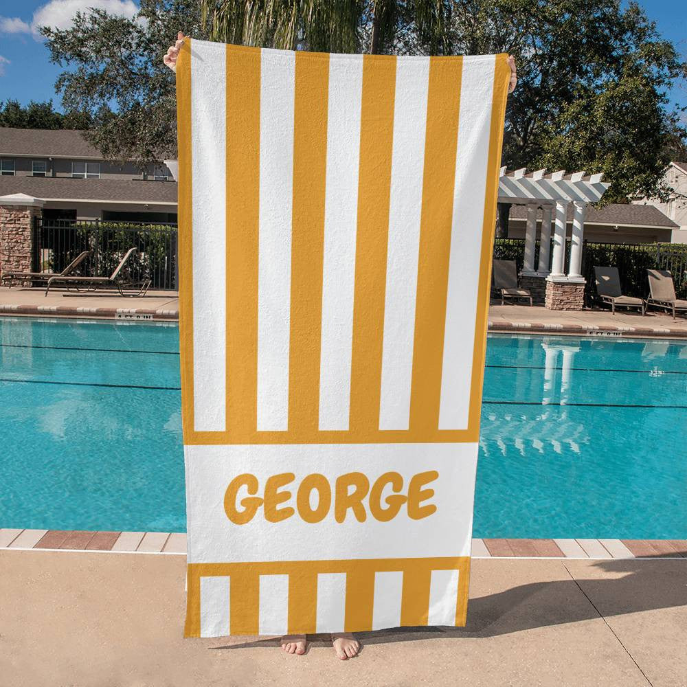 Striped Personalized Beach Towel | Bath Towel | Custom Name